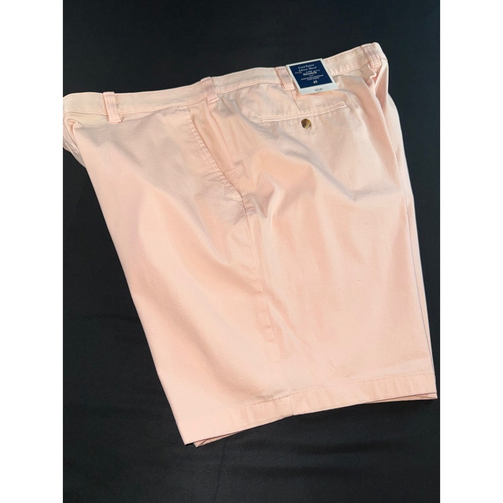 Club Room Mens Stretch Chino Shorts 42W Peach Pink Flat Front NWT